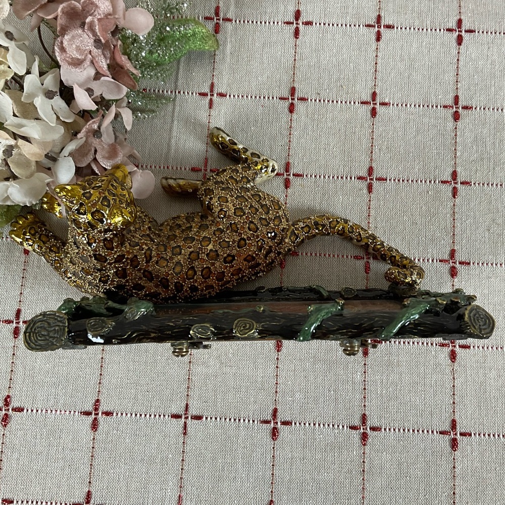 Stunning! Large Jay Strongwater Enamel Swarovski Leopard Panther Picture Frame - Picture 9 of 13